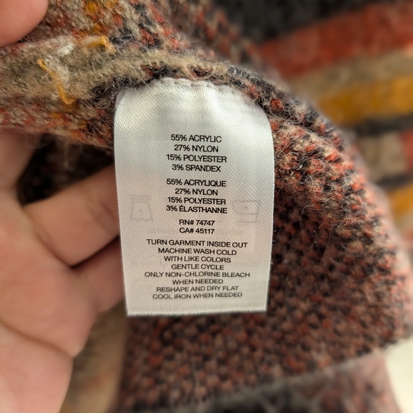 Geometric Patterned Open Front Sweater - Picture 4 of 5